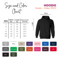 Prindaddy_Hoodie - Gildan 18500 - color and size chart