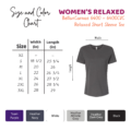 Prindaddy_Women’s Relaxed T-Shirt - B+C 6400 - color and size chart